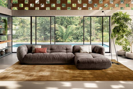Happening 1485 sectional sofa with chaise by Daniele Lago for Lago