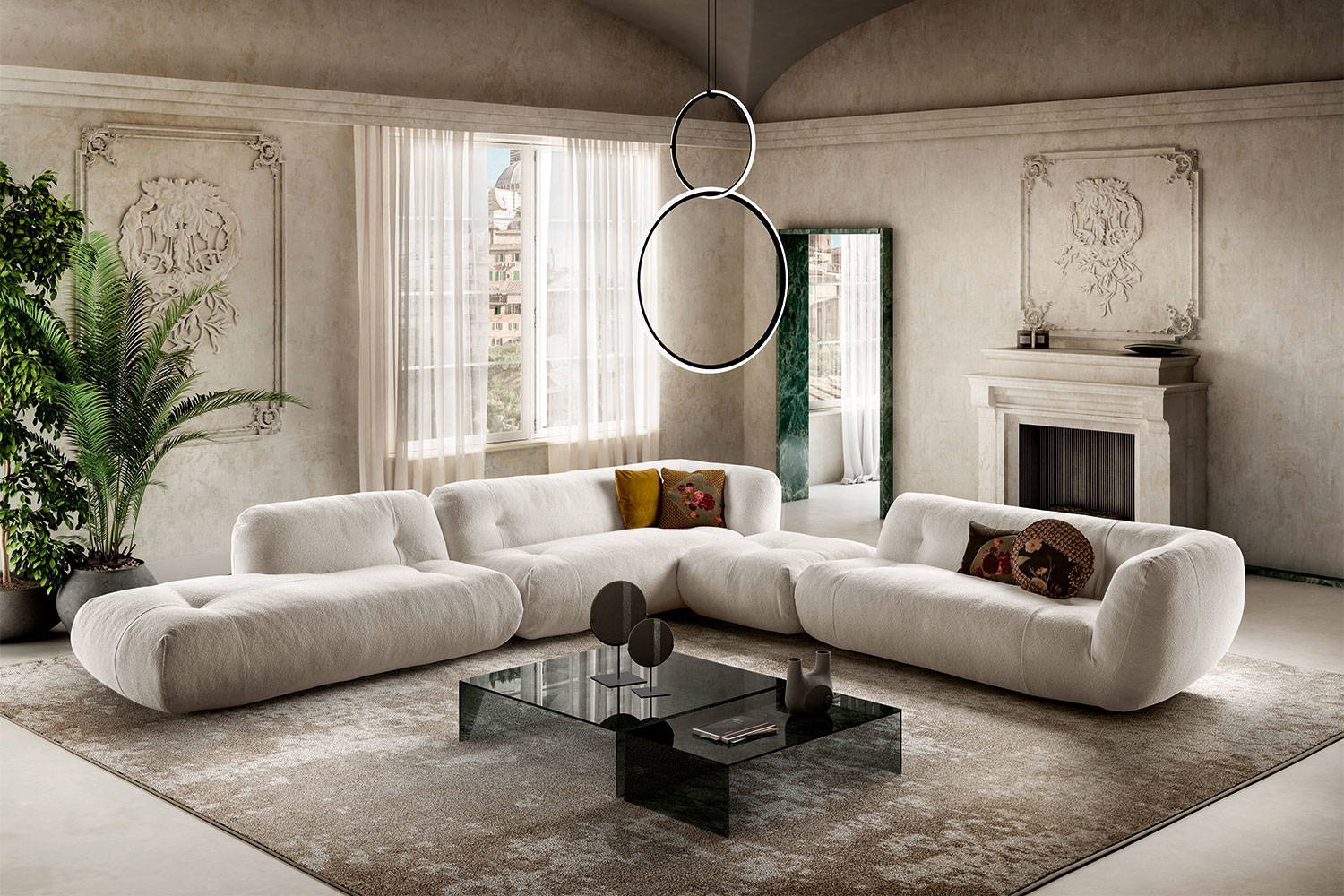 The Happening 1491 corner sectional sofa by Daniele Lago for Lago