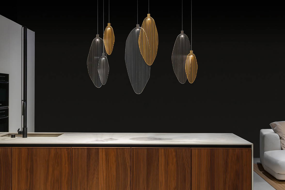 Harpe Linear Suspension Light in kitchen Harpe Linear Suspension Light in kitchen