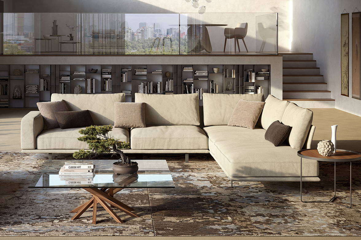 Harrison Sectional Sofa with Peninsula from Cattelan Italia Harrison Sectional Sofa with Peninsula from Cattelan Italia