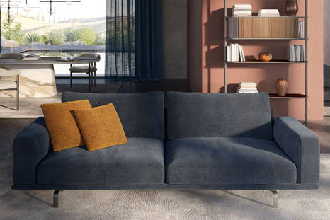 Harrison Sofa with Harbour Modular Bookcase and Kimi Area Rug