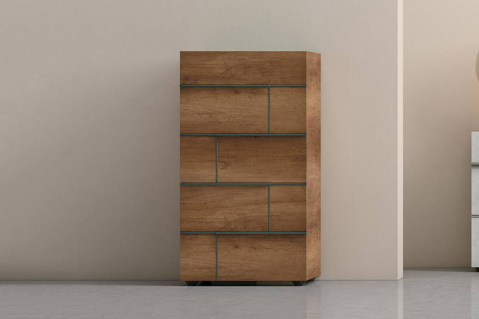 Hashtag chest with handles in matte lacquer