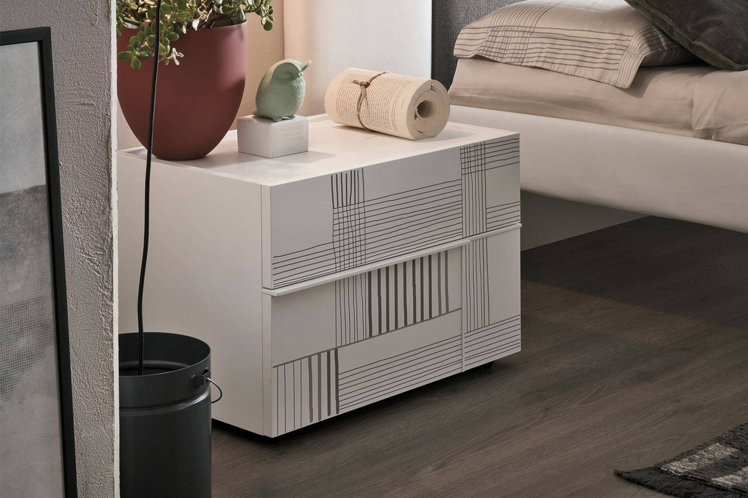 Hashtag graphic nightstand by Tomasella