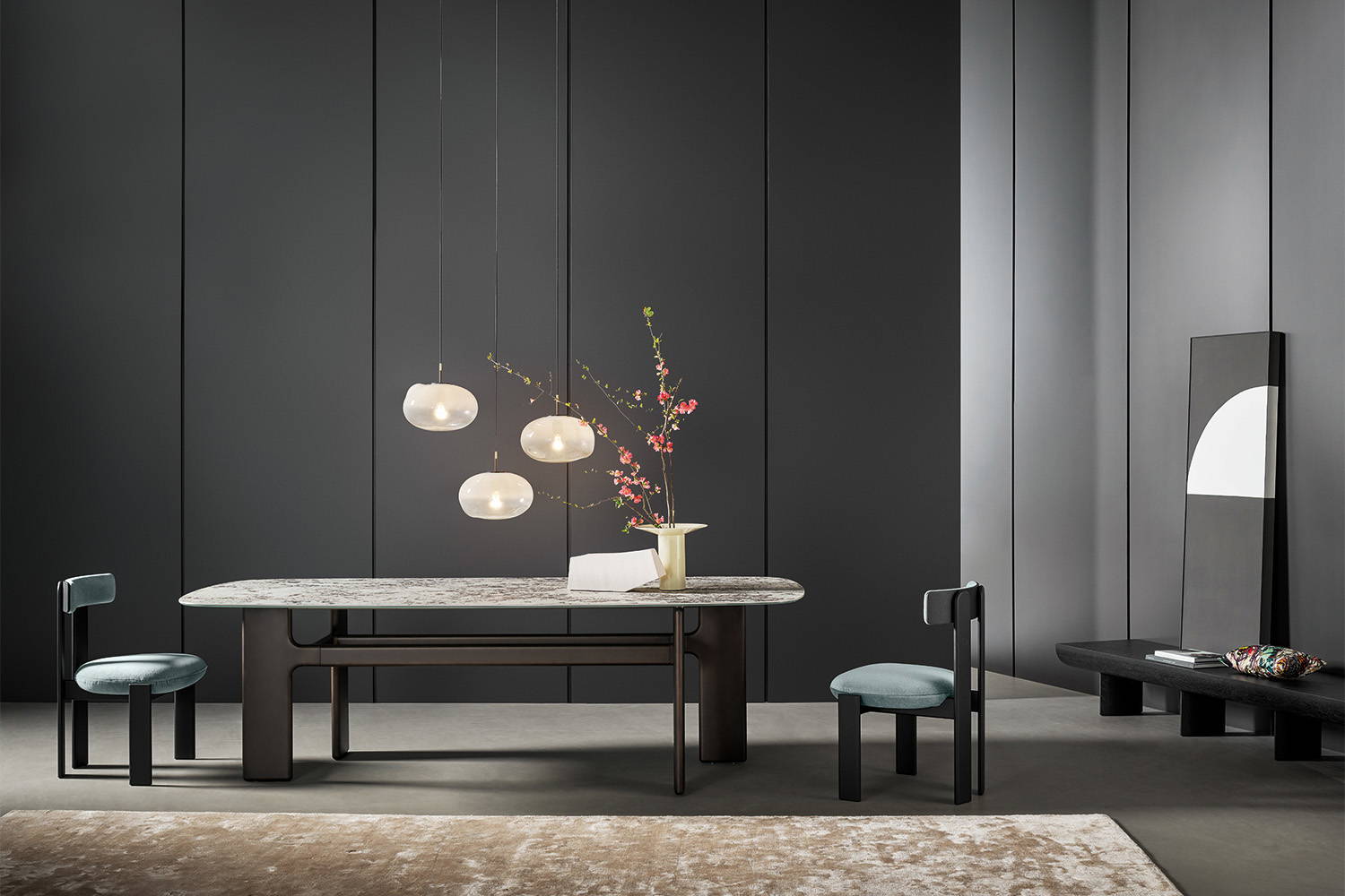 The Hippos dining table with the Pi dining chair.
