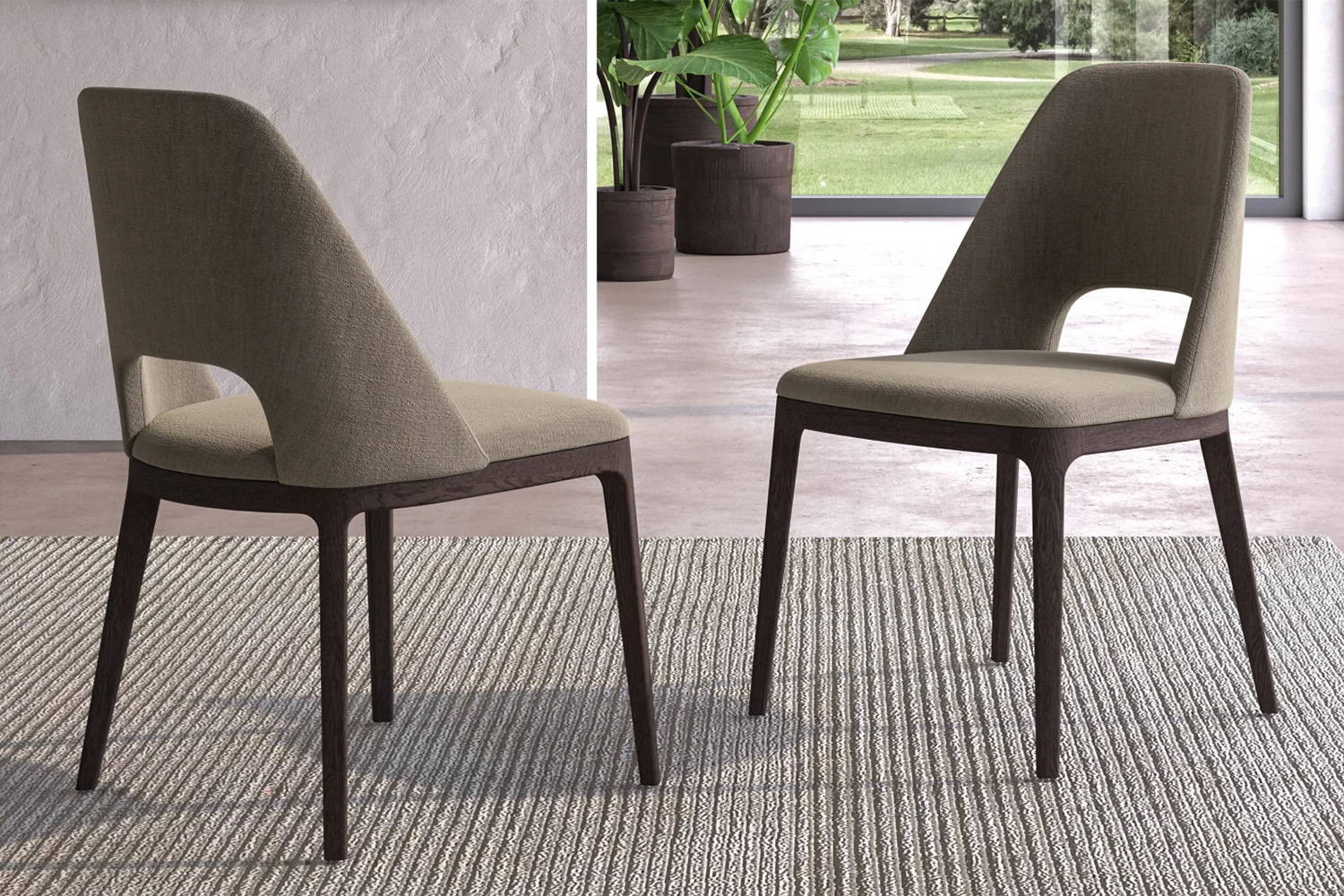 Hole Dining Chairs, view of front and back