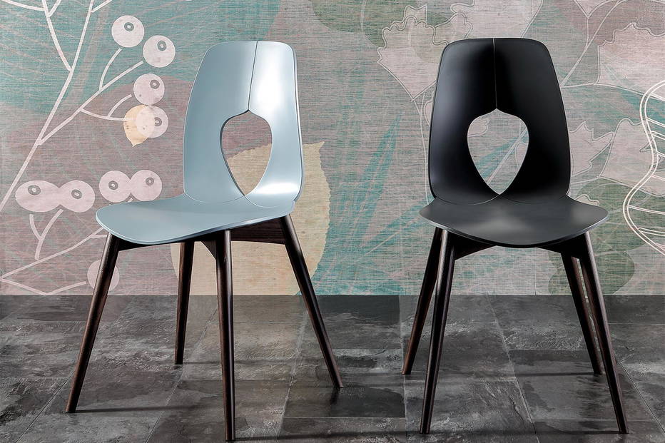 Hole Wood dining chairs by Tonin Casa at different angles