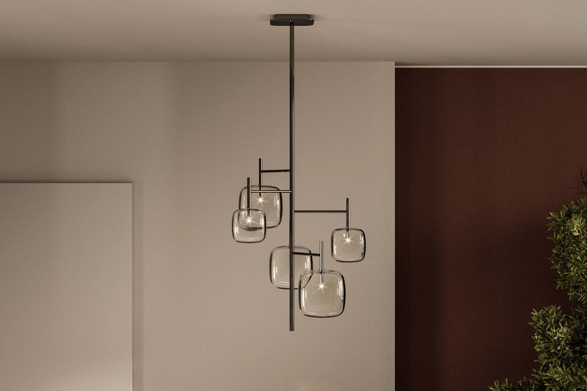 5 pendant version of the Hyperion suspension light.