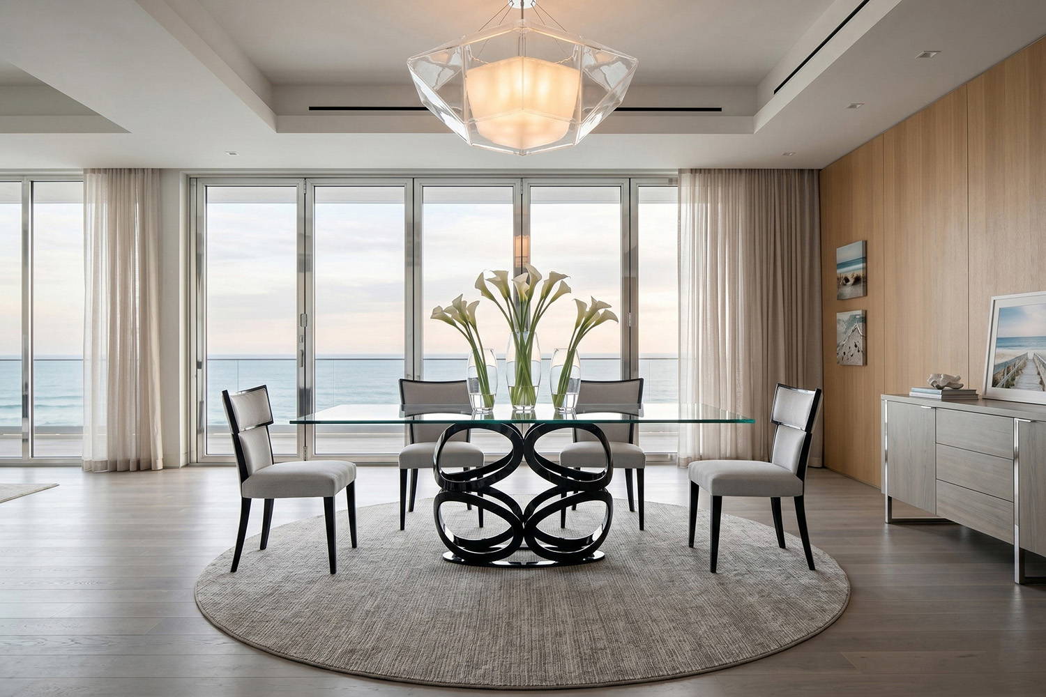 Icon Glass Dining Table designed by Giorgio Soressi