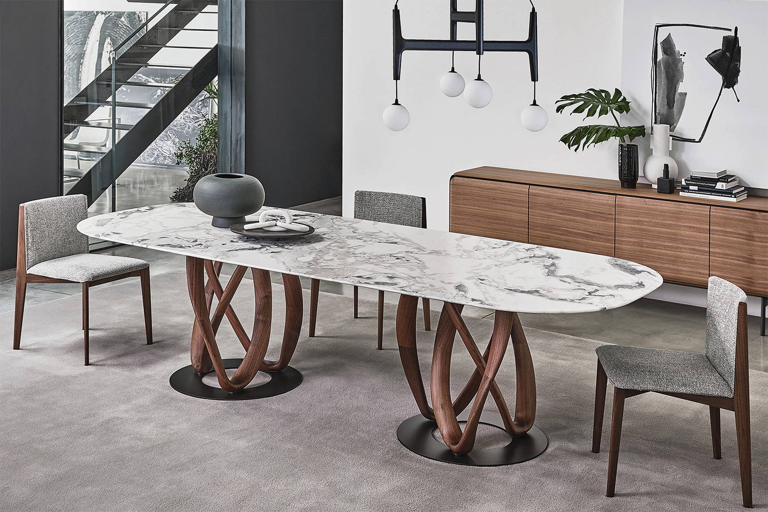 Infinity Double Pedestal Dining Table by Porada | room service 360°