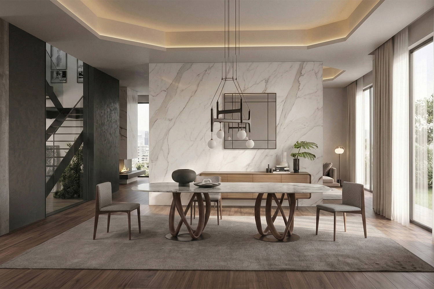 Infinity Double Pedestal Dining Table