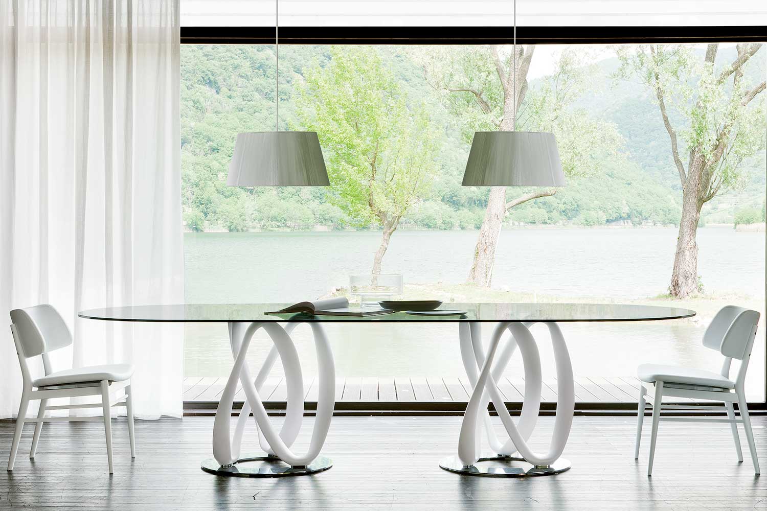 Infinity Double Pedestal Dining Table by Porada | room service 360°