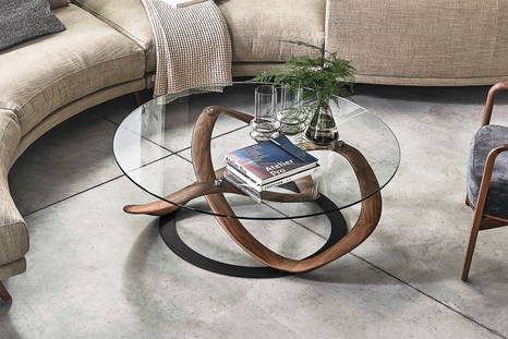 Infinity Round coffee table with Etienne sectional
