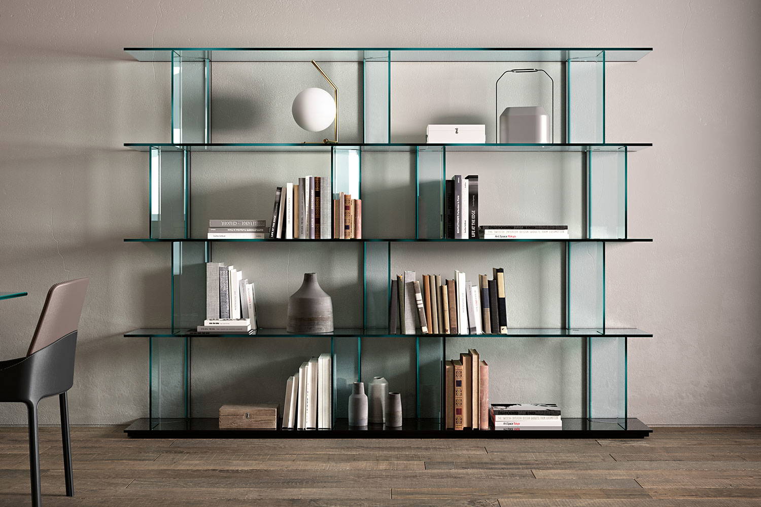 Inori Bookcase with Clear finish 