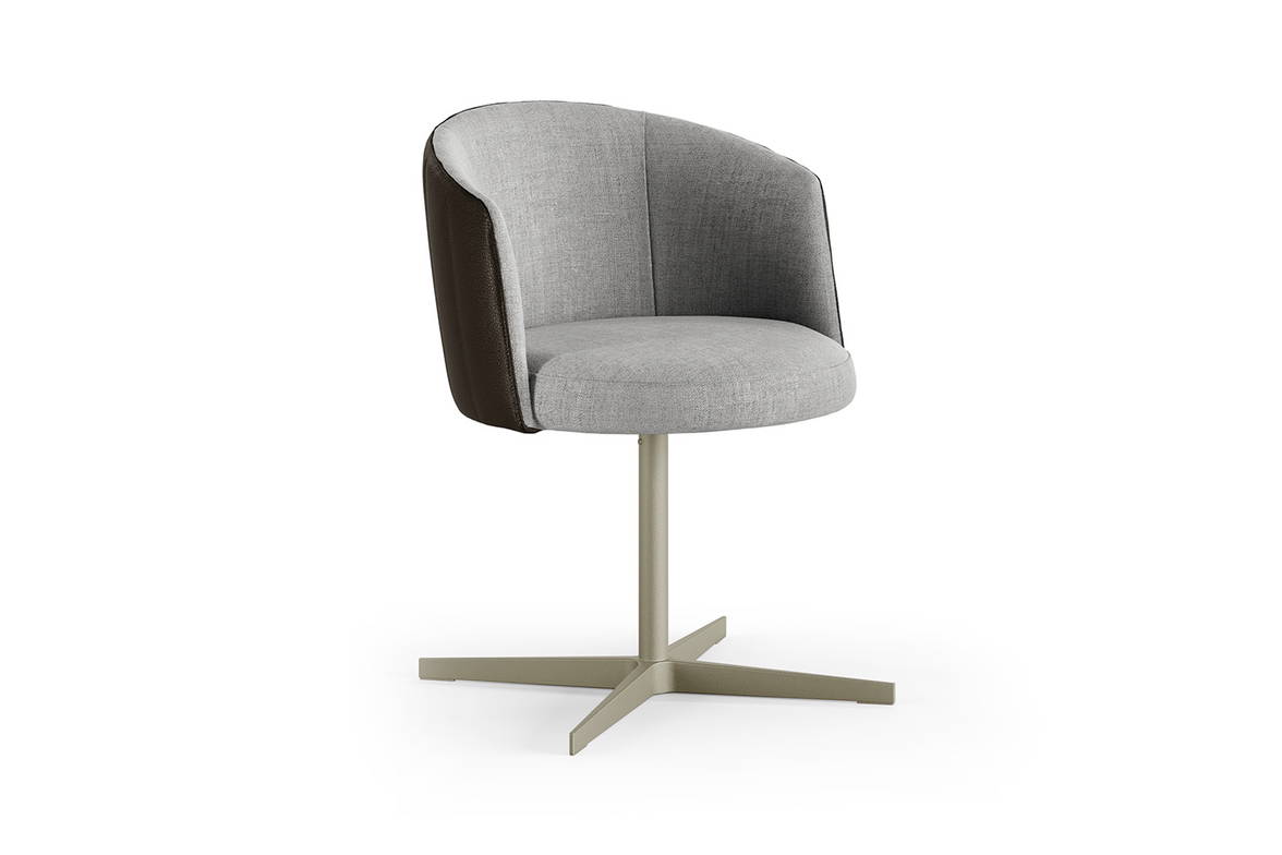 Jane bicolor swivel dining chair seat and front backrest upholstery is available in various fabric options Jane bicolor swivel dining chair seat and front backrest upholstery is available in various fabric options