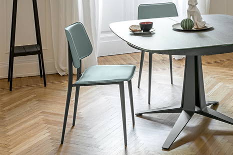 Joe hard leather dining chairs by Midj