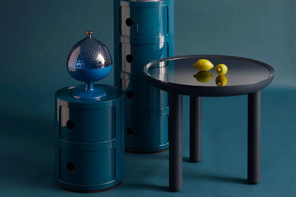 K-Top End Table designed by Rodolfo Dordoni, in smoked mirror blue finish K-Top End Table designed by Rodolfo Dordoni, in smoked mirror blue finish