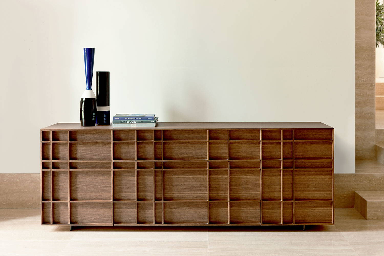 Kilt sideboard in living room setting by Porada