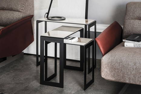 Kitano end tables with Alabastro Ceramic top by Cattelan Italia