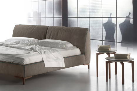 Kong end tables in matching upholstery to Kong bed