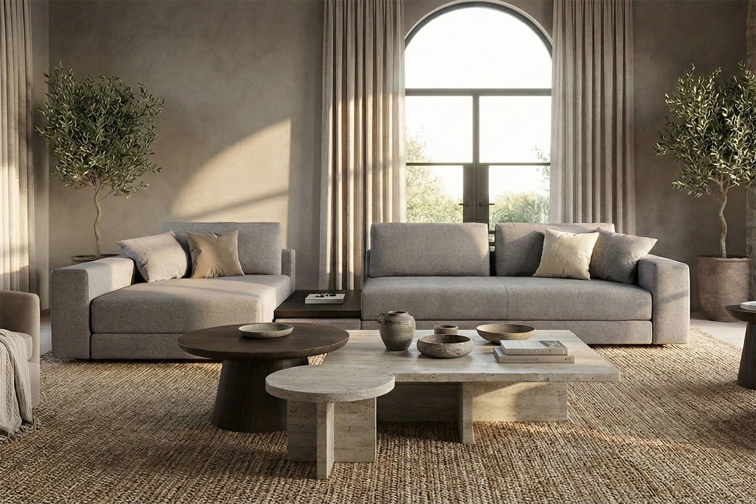 Kuba Plain Sectional with Chaise and Table