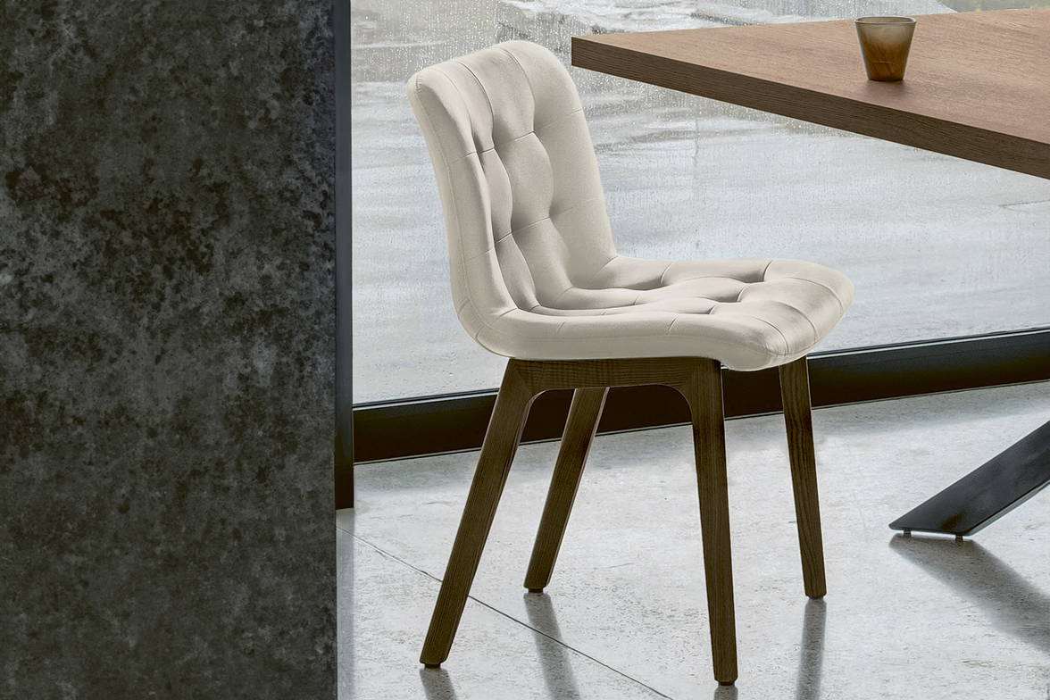 Kuga wood dining chair features a modern look Kuga wood dining chair features a modern look