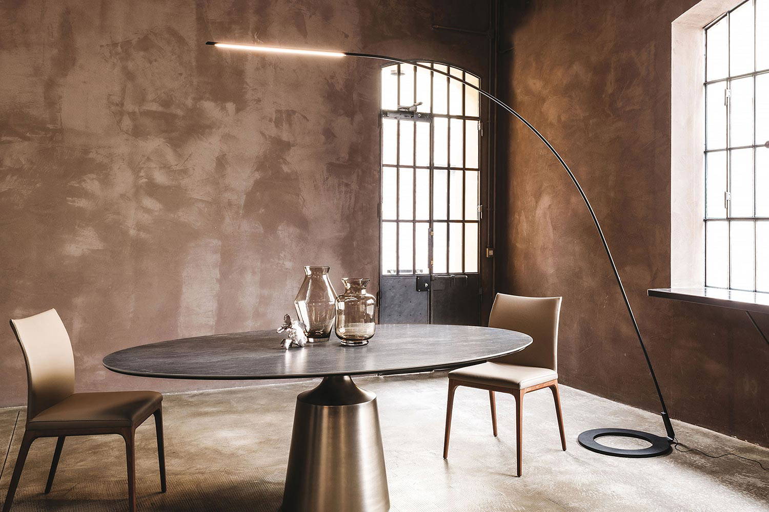 Lampo LED arc floor lamp by Cattelan Italia
