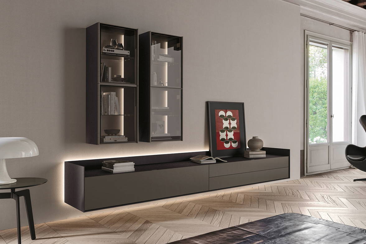 Lampo L7C04 Wall-Mounted Sideboard by San Giacomo (option wall cabinets) Lampo L7C04 Wall-Mounted Sideboard by San Giacomo (option wall cabinets)