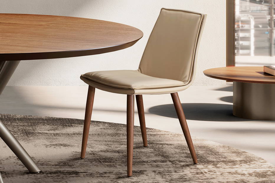 Lara wood dining chair designed by eforma