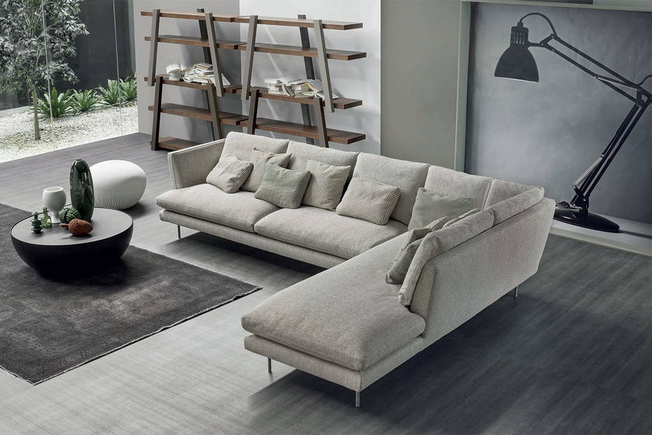 Lars corner sectional sofa with peninsula by Bonaldo