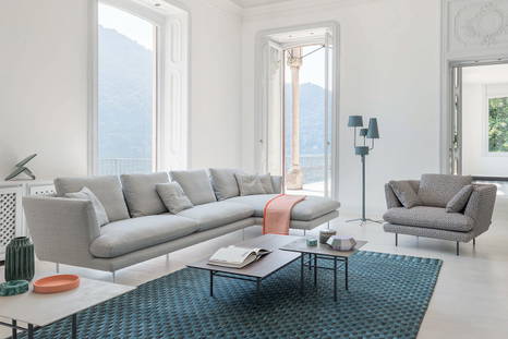 Lars sectional sofa with chaise by Bonaldo in a living area