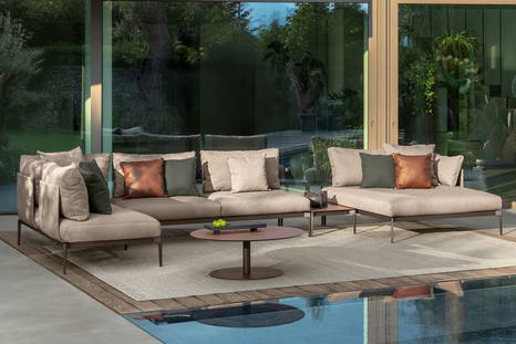Leaf J-shape sectional sofa by Talenti