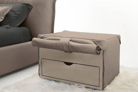 Desire nightstand covered in leather by Gamma