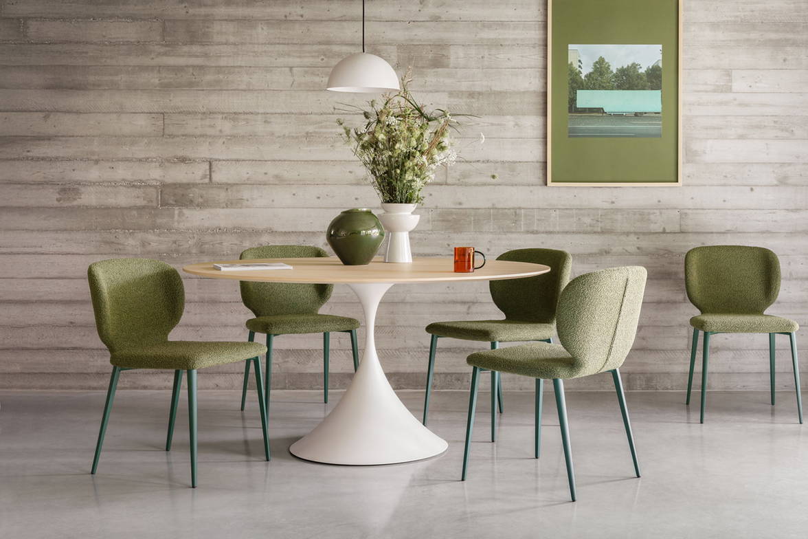 Leo Dining Table with Wrap Dining Chairs Leo Dining Table with Wrap Dining Chairs