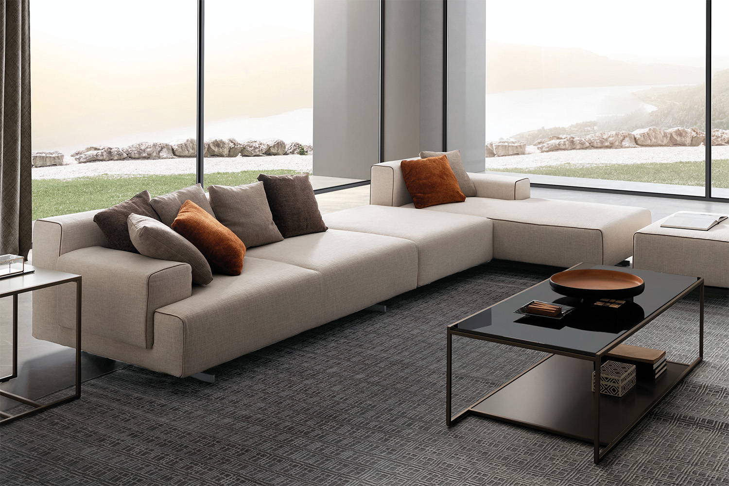 Leros Sectional Sofa with Chaise large version