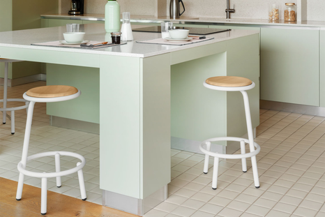 Less Bar Stools at kitchen island