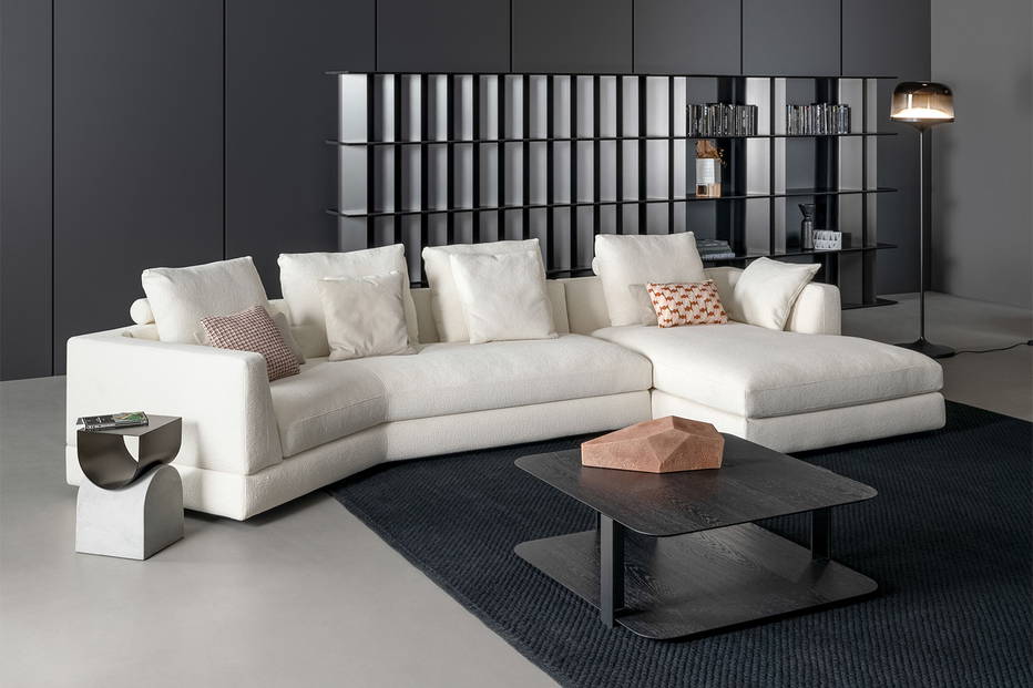 The Liam Angled Sectional Sofa With Chaise designed by Sergio Bicego for Bonaldo.