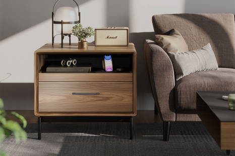Linq Nightstand next to sofa