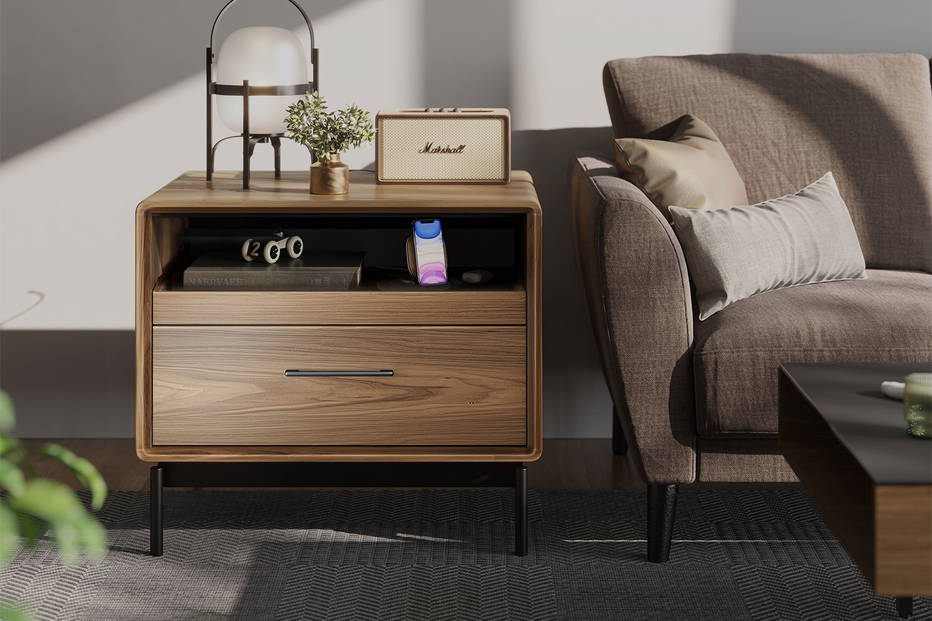 Linq Nightstand next to sofa