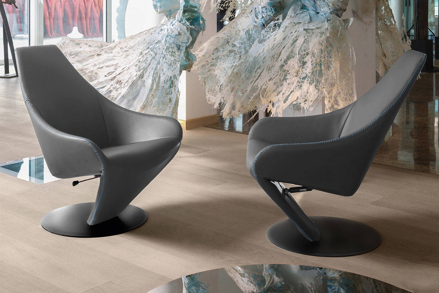 Lobster armchairs with tilt mechanism