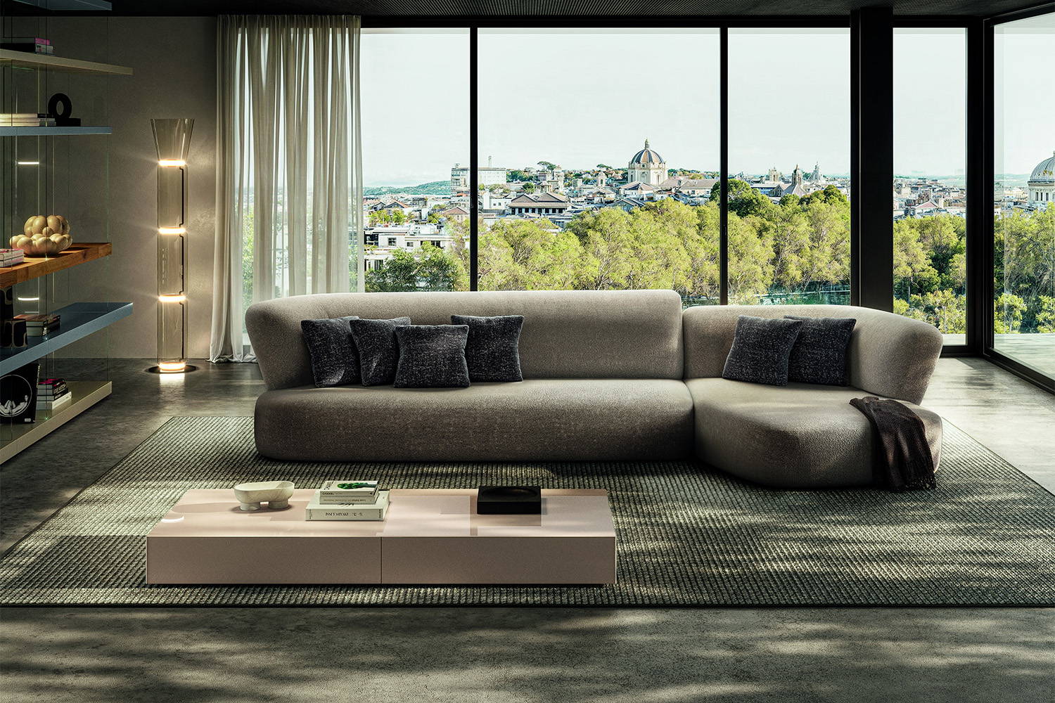 Londy Tiered Sectional Sofa With Chaise 