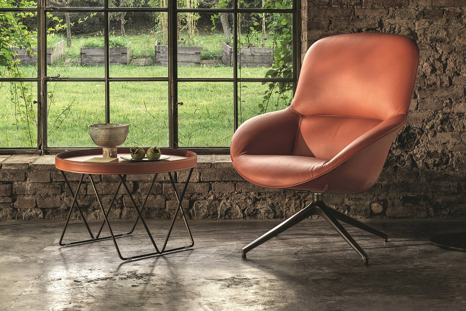 Long Island swivel armchair designed by E-ggs Studio for Bontempi Casa