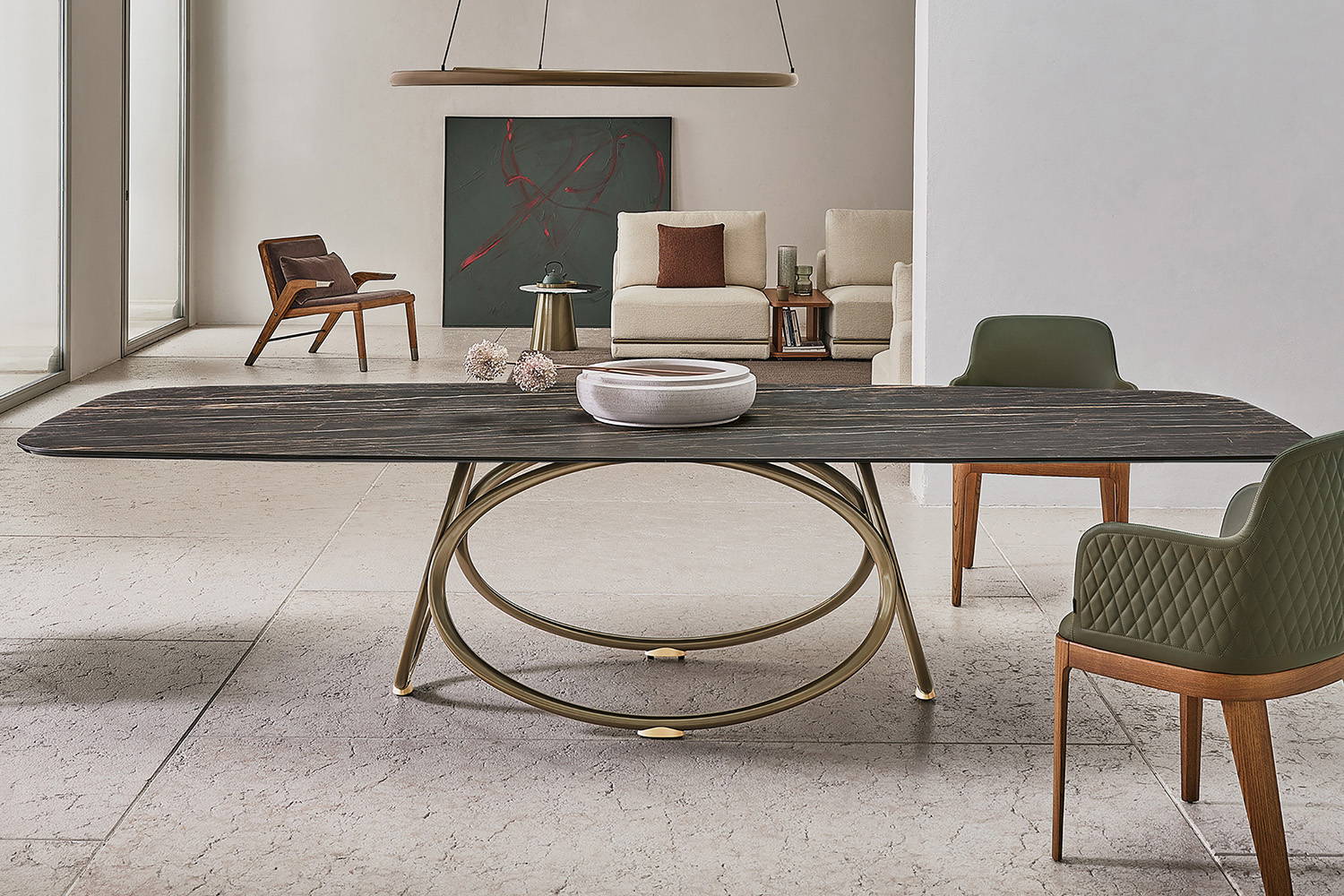 Louis barrel dining table designed by Andrea Radice