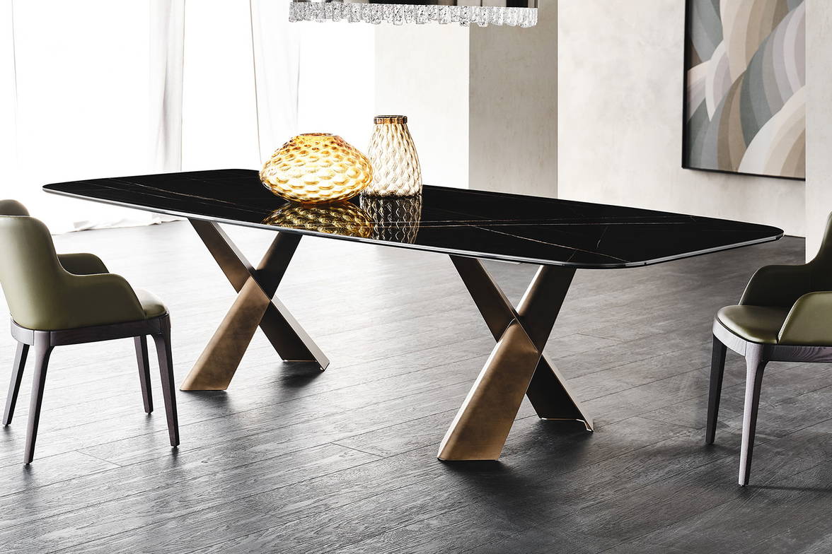 Mad Max Keramik dining table with Phoenix Chandelier and Magda dining chairs by Cattelan Italia Mad Max Keramik dining table with Phoenix Chandelier and Magda dining chairs by Cattelan Italia