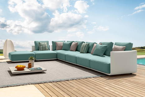 Male corner sectional sofa with peninsula by Talenti