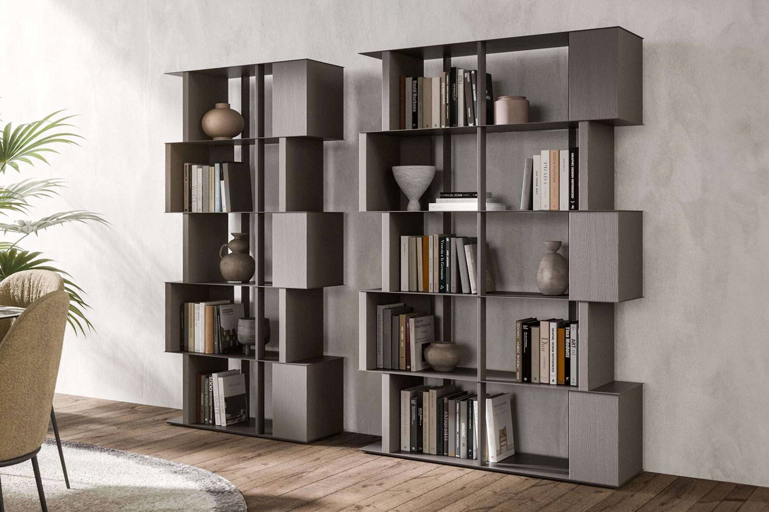 Manga bookcases in both sizes