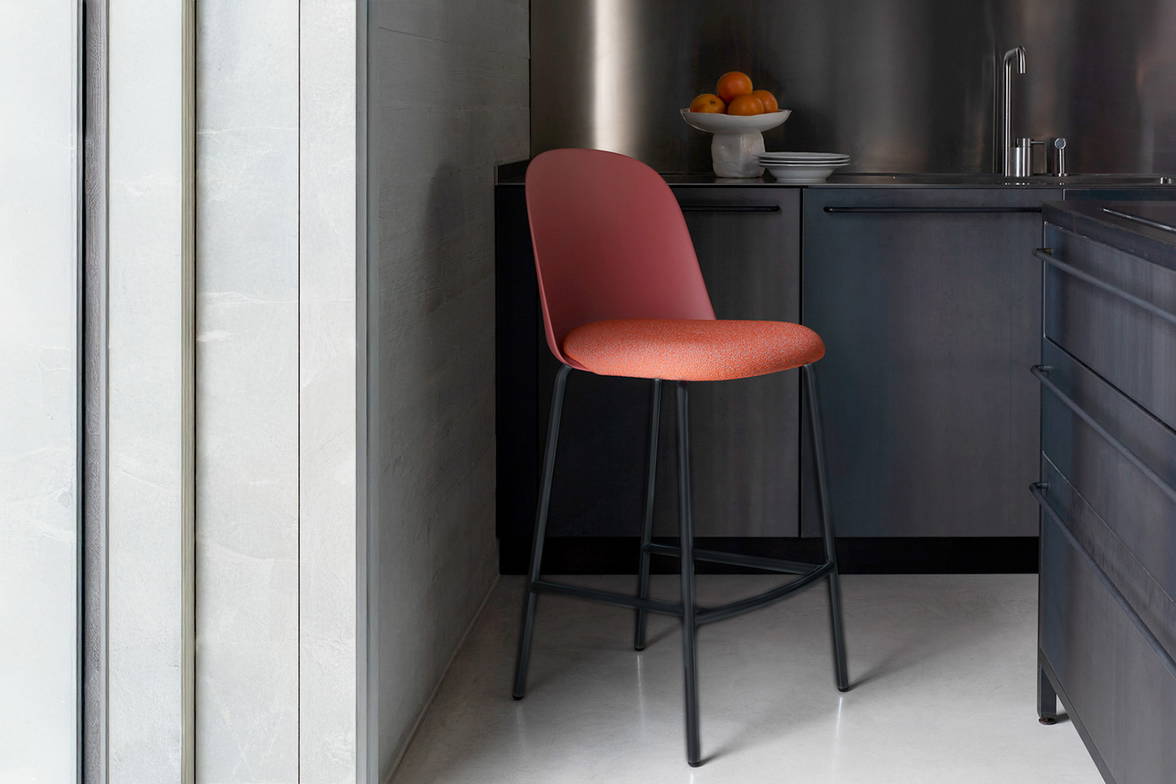 Mariolina Counter Stool is available with or without an upholstered seat cushion Mariolina Counter Stool is available with or without an upholstered seat cushion