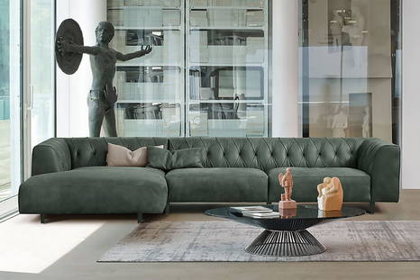 The Marlon Sectional Sofa with Chaise by Giuseppe Vigano for Gamma Arredamenti