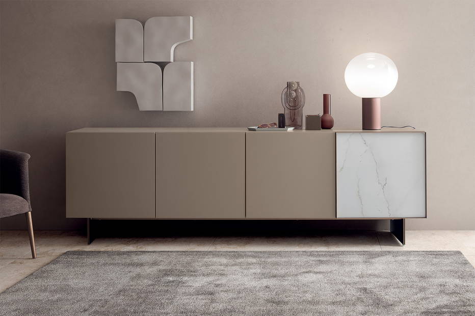 Match sideboard with ceramic accent panel