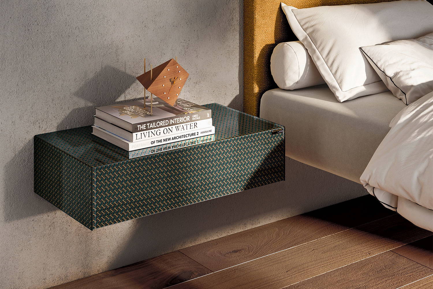 Materia 1070+1071 Wall Mounted Nightstand