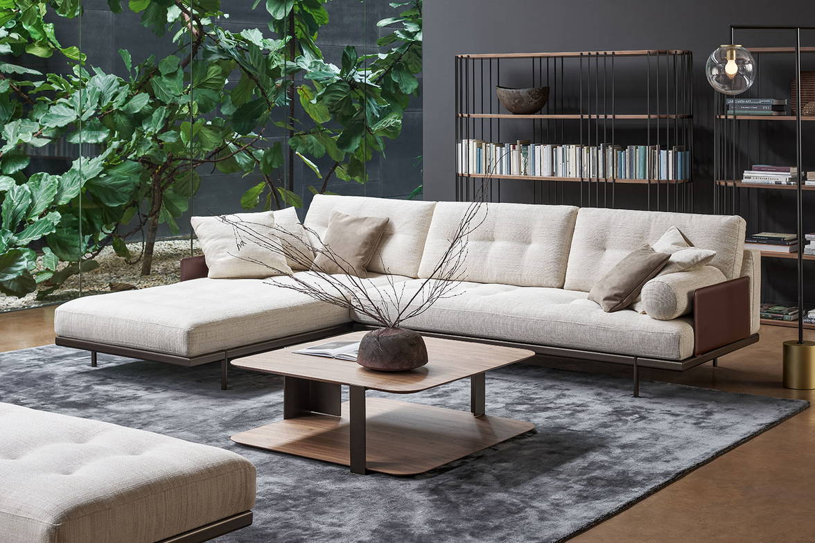 The Maximilian sectional sofa with chaise by Sergio Bicego for Bonaldo. The Maximilian sectional sofa with chaise by Sergio Bicego for Bonaldo.